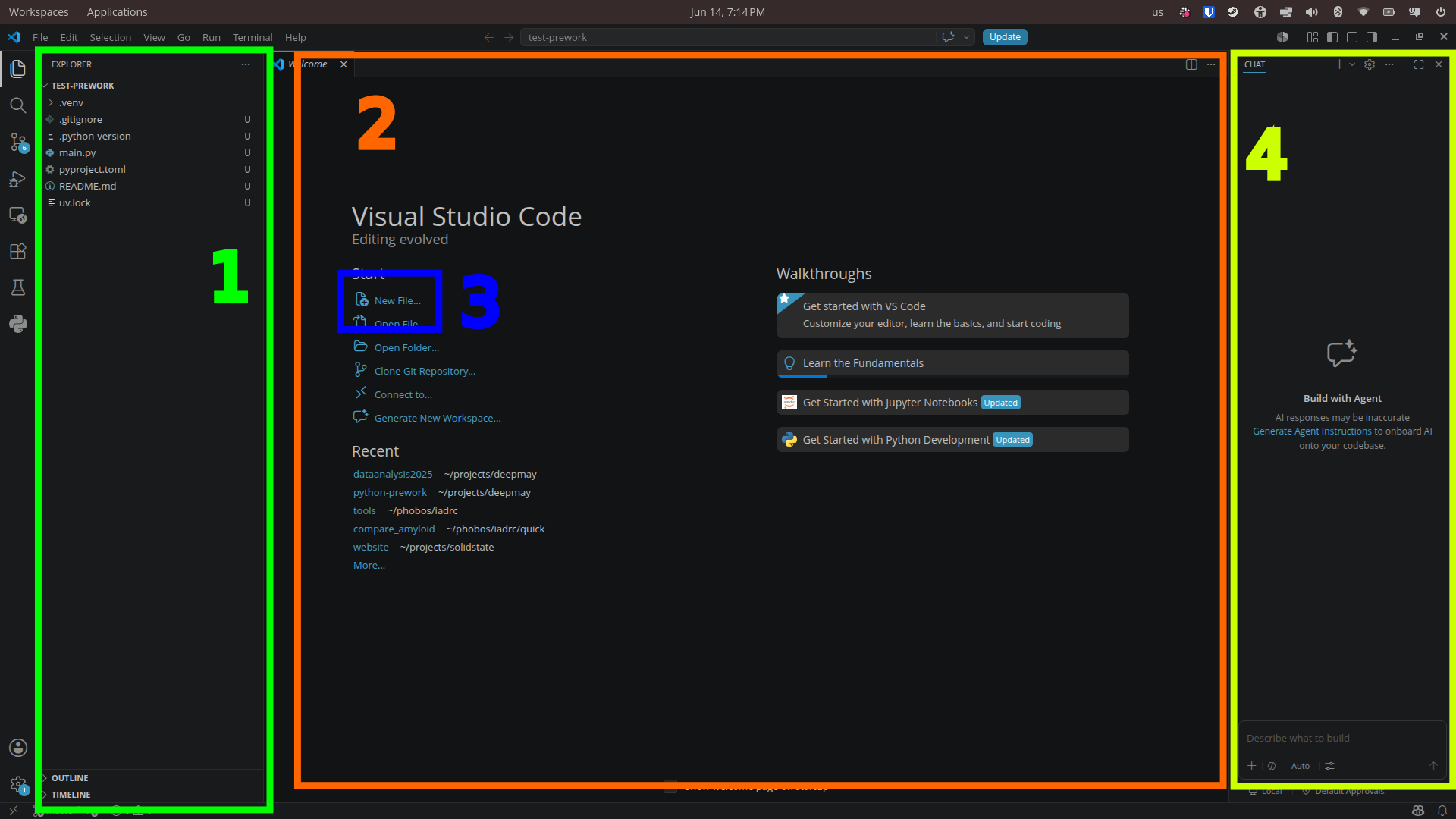 VS Code launch screen